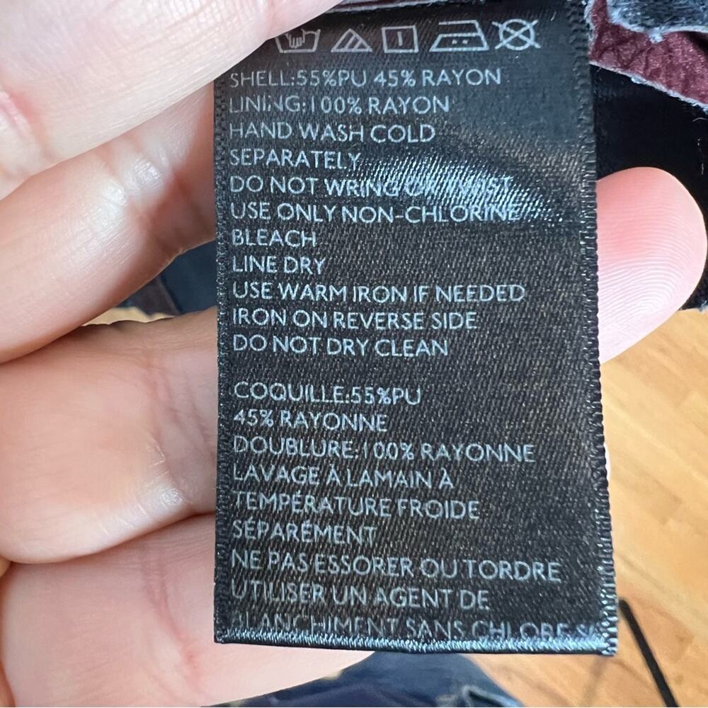 Urban Outfitter Burgundy Faux Leather Snap Button Sleeveless Mini Dress Size S - Picture 3 of 5